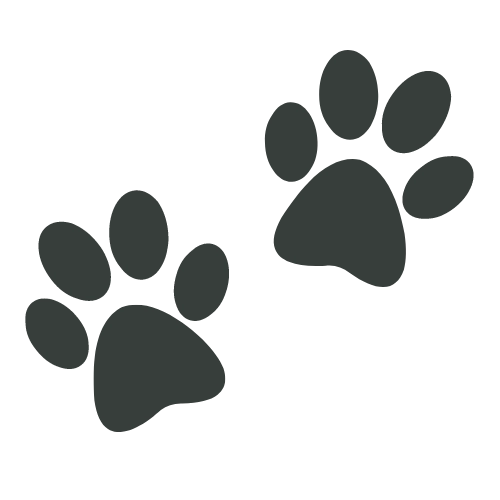 Grey dog paw print